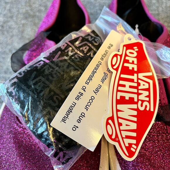 Vans Authentic Platform Glitter Wild Aster True White Pink Womens 8.5 Sneakers - Picture 5 of 12